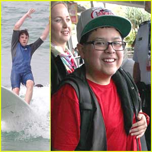 Nolan Gould Wipes Out While Surfing After Arriving in Sydney