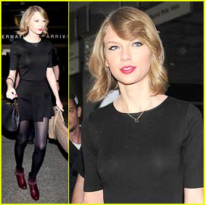 Taylor Swift Shows Off Short Hair at LAX