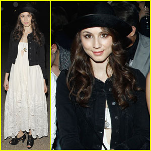 Troian Bellisario Attends H&M Fashion Show After Engagement News!