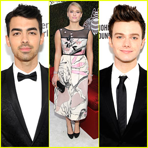 Joe Jonas & Chris Colfer: EJAF Oscars Party with Leven Rambin