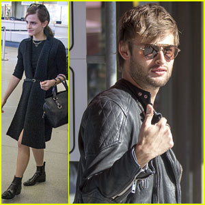 Emma Watson & Douglas Booth Arrive in Berlin Ahead of 'Noah' Premiere