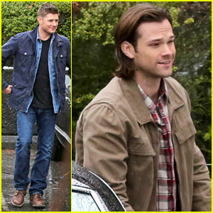 Jared Padalecki & Jensen Ackles Film Rainy Day 'Supernatural' Scenes