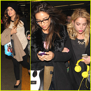 Lucy Hale, Ashley Benson & Shay Mitchell Are Back in LA After 'Liars' Promo in NYC