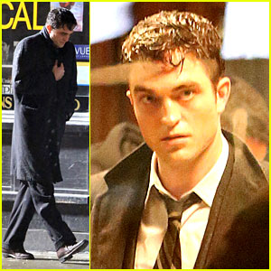 Robert Pattinson Gets Drenched on Rainy 'Life' Set