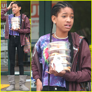 Willow Smith Carries a Tower of Cookies!