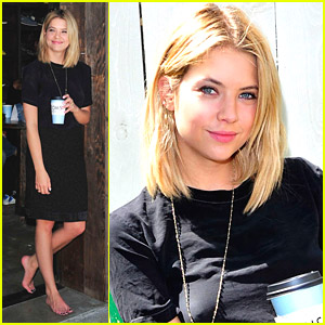 Ashley Benson Goes One Day Without Shoes With Toms