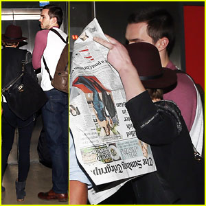 Jennifer Lawrence Hides Behind a Newspaper While Walking with Boyfriend Nicholas Hoult!