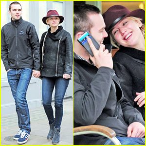 Jennifer Lawrence & Nicholas Hoult Hold Hands & Look Lovey-Dovey!
