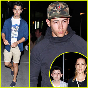 Joe & Nick Jonas Take Brother Frankie & Blanda Eggenschwiler to Easter Day Movie!