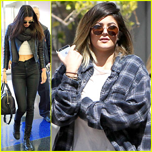 Kendall Jenner Shows Off Midriff at Airport; Kylie Jenner Lunches in Los Angeles