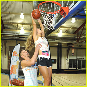 Nina Agdal & Chandler Parsons Play One-On-One For Op's Dunks For Donations Event
