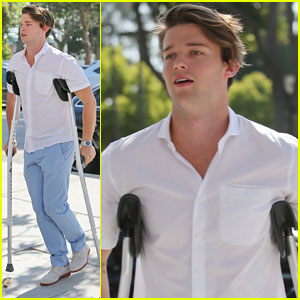 Oh No! Patrick Schwarzenegger Spends Easter Sunday on Crutches!