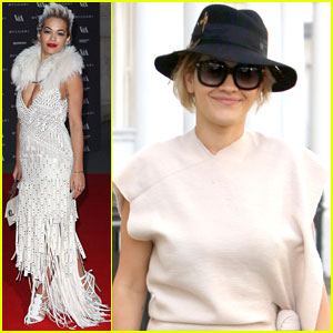 Rita Ora Goes For Fringe & Fur at the Glamour of Italian Fashion Exhibition