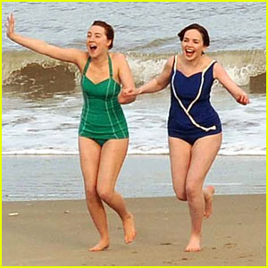 Saoirse Ronan Rocks Retro Swimsuit During 'Brooklyn' Beach Scene