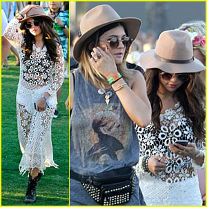 Selena Gomez Sports Sheer Dress For Coachella Outing with Kendall & Kylie Jenner!