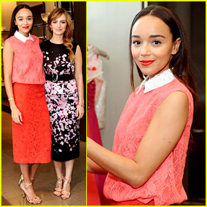 Ashley Madekwe Matches the Flowers at Monique Lhuillier Luncheon!