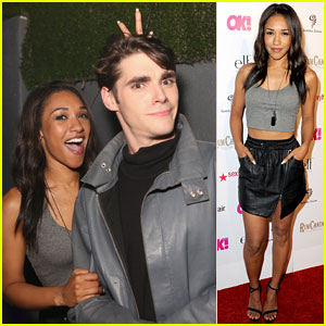 Candice Patton Gets Silly with RJ Mitte at 'OK! Magazine' Party!