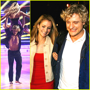 Charlie White & Tanith Belbin Meet Up at Mixology After Perfect Quickstep on 'DWTS'