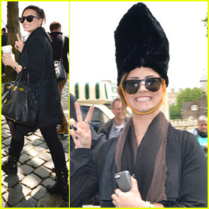 Demi Lovato Rocks A Bearskin Hat While Touring London