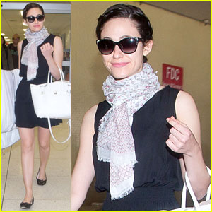 Emmy Rossum Makes it Back to L.A. After Missing Her Flight!