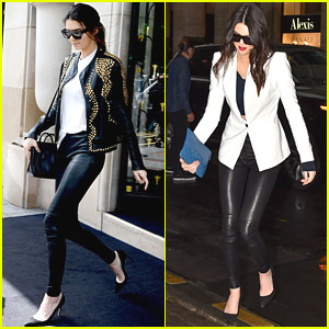 Kendall Jenner: Girl's Lunch with Kim Kardashian in Paris