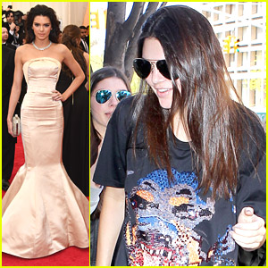Kendall Jenner Can't Sit Down in Her Dress at MET Gala 2014