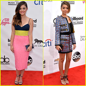 Lucy Hale & Sarah Hyland Walk the Red Carpet at Billboard Music Awards 2014