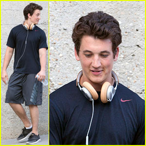 Miles Teller Takes a Break from 'Insurgent' to Head to the Gym!