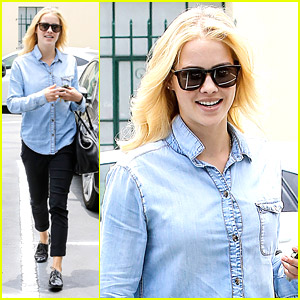 Claire Holt is Chic in Chambray After Teen Choice Nomination