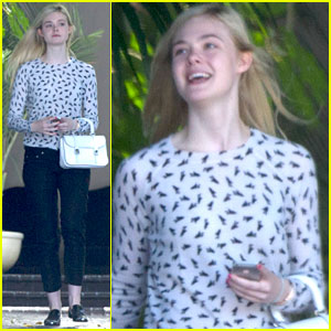 Elle Fanning Stops by Chateau Marmont for Second Day in a Row
