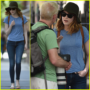 Emma Stone Calls Out Paparazzo in West Village