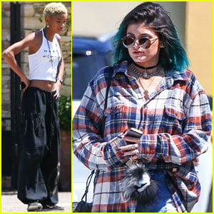 Kylie Jenner Runs into Jaden & Willow Smith at Calabasas Commons!
