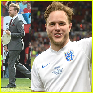 Olly Murs Gets Tackled at Soccer Aid UK 2014 Game