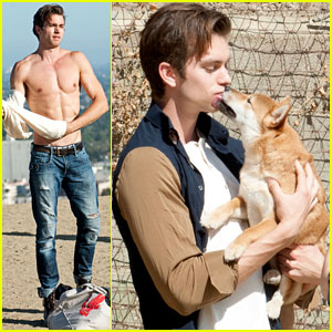 Pierson Fode Gets Shirtless & Kisses a Cute Dog During L.A. Photo Shoot!