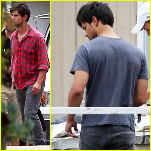 Taylor Lautner Hits Up Craft Services on 'Run the Tide' Set in Malibu