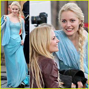 Georgina Haig Spotted in Full Elsa Costume Again on 'Once Upon a Time' Set!