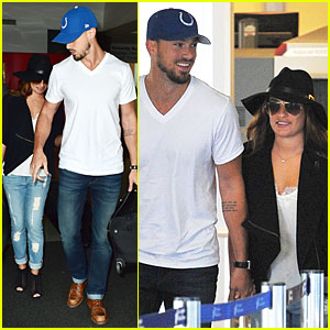 Lea Michele & Boyfriend Matthew Paetz Match in Rolled-Up Jeans at LAX Airport