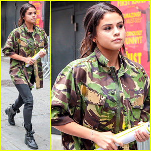 Selena Gomez Covers Up in Camo Jacket