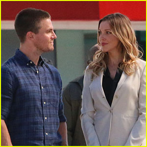 Stephen Amell & Katie Cassidy Film Scenes for Upcoming Season of 'Arrow'!