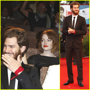 Emma Stone Sits Behind Andrew Garfield at '99 Homes' Venice Film Festival Premiere