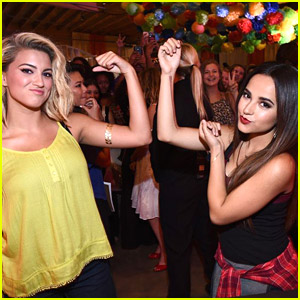 Becky G & Tori Kelly Show Off Muscles At Arizona Jean Co. Event