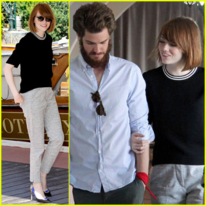 Emma Stone & Andrew Garfield Walk Arm-in-Arm at Lunch in Venice
