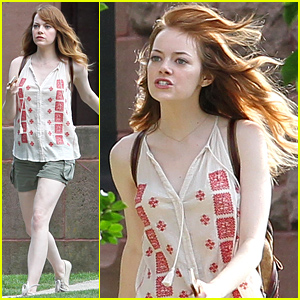Emma Stone Looks Like She's About to Flip for Untitled Woody Allen Film