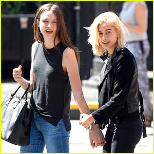 Hailey Baldwin Holds Hands with a Gal Pal in NYC