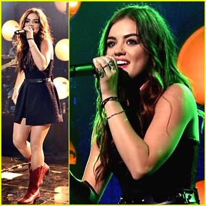 Lucy Hale Gets Green Hair From The Lights During iHeartRadio Concert & It's Kind of Awesome