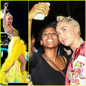 Miley Cyrus Snaps Selfies with Fans After Performance in New York!