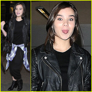 Hailee Steinfeld Sticks Her Tongue Out at LAX