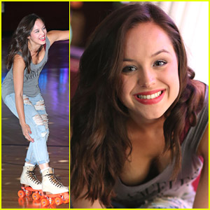 Hayley Orrantia Goes Roller Skating For 'Goldbergs' Press Event