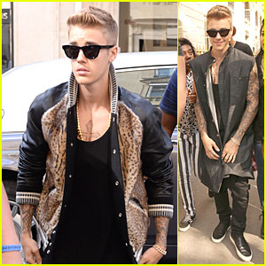 Justin Bieber Knows How to Rock Fur Varsity Jacket In Paris