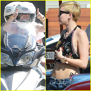 Miley Cyrus & Little Sister Noah Get a Police Escort Home!